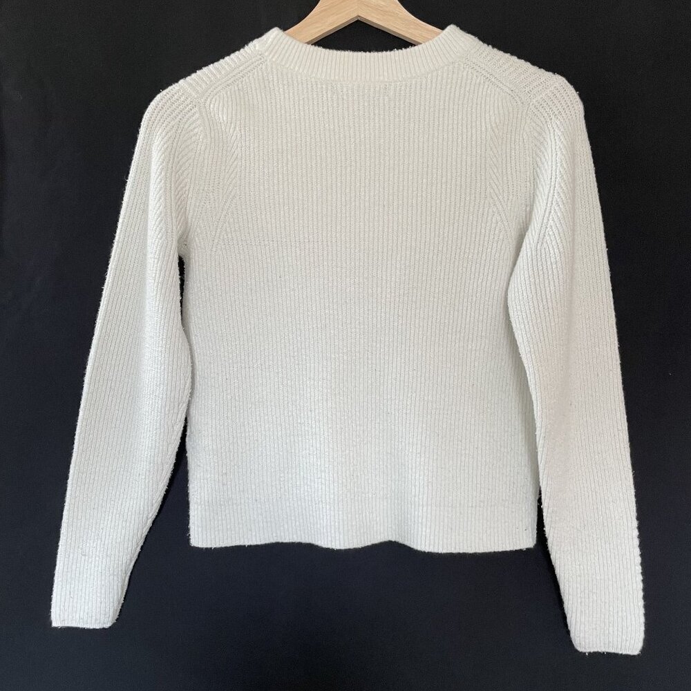 Banana Republic white women's size XS knit crewneck sweater cotton comfortable - Picture 7 of 7